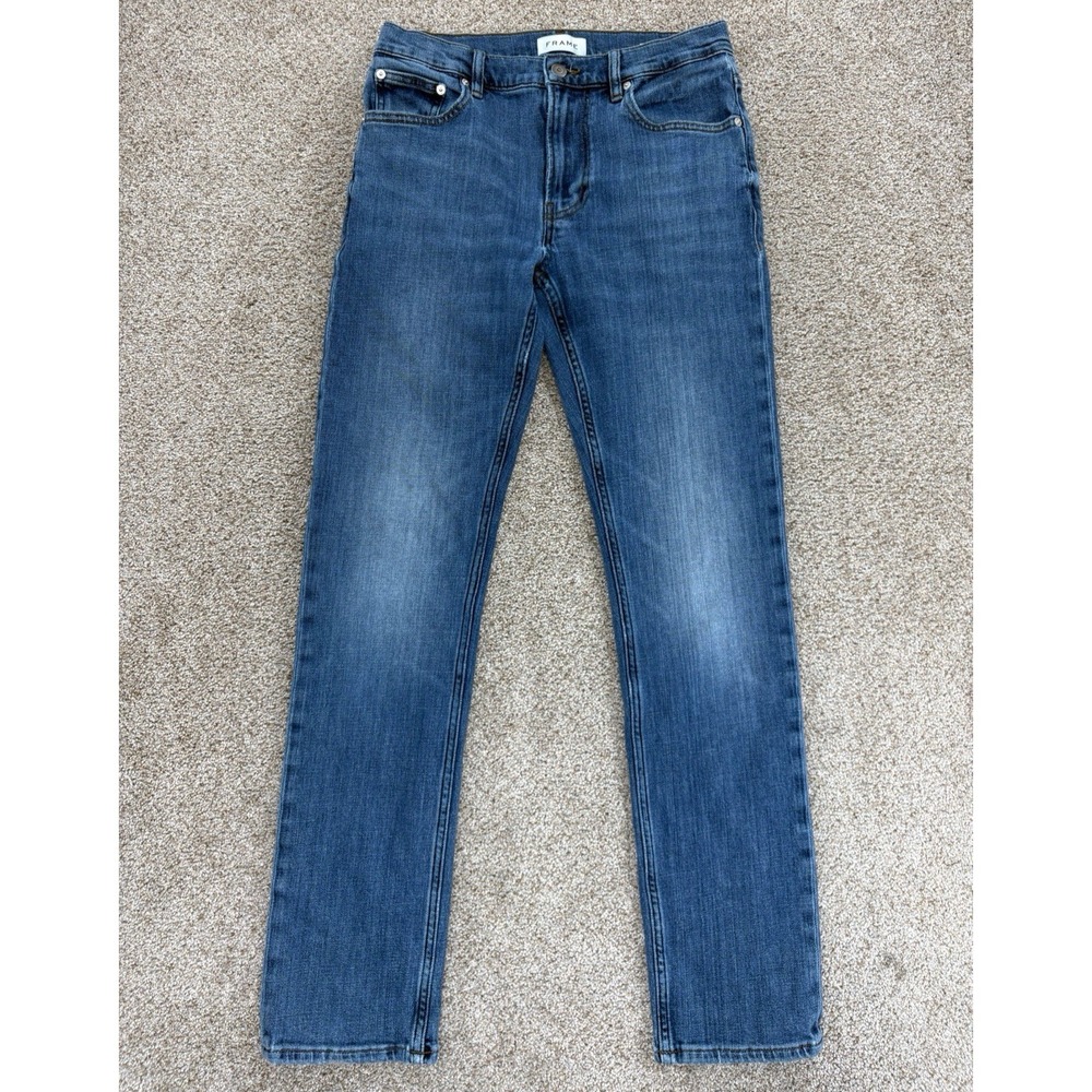 Frame Modern Straight‎ Jeans Mens 29X31 Blue FREETOWN Medium Wash Stretch Denim
